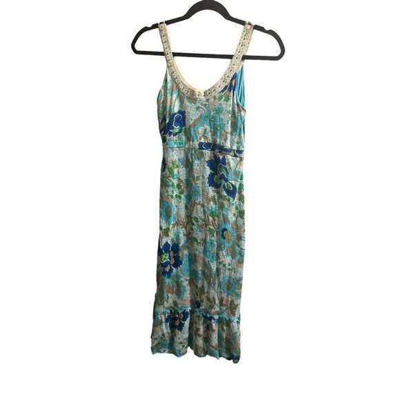 ✨Free People Beaded Neckline Jersey Floral Dress Size Small✨ - Picture 4 of 8